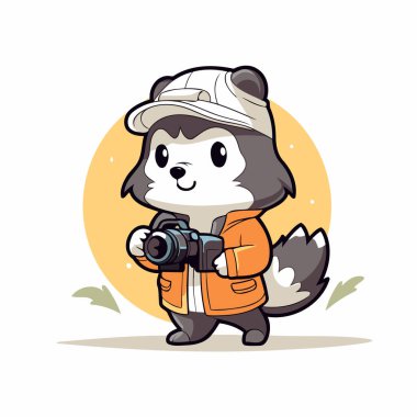 Kameralı şirin bir kokarcanın görüntüsü.