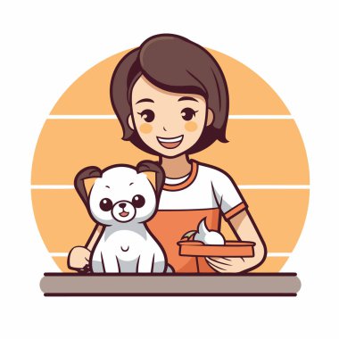 Şirin ikon tasarımlı evcil hayvan dükkanı konsepti. Vektör illüstrasyonu 10.