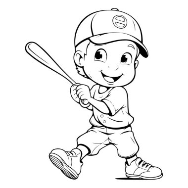Yarasalı şirin bir beysbol oyuncusunun tasviri