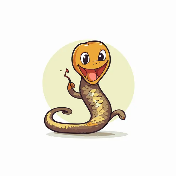 Cute Cartoon Snake Vector Illustration Isolated White Background — Stock Vector