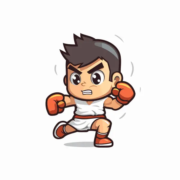 Mascot Character Boxer Mascot Design Vector Illustration — Stock Vector
