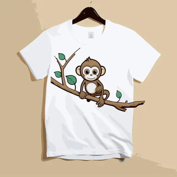 Monkey Shirt Ontwerp Vector Illustratie Voor Ontwerp — Stockvector