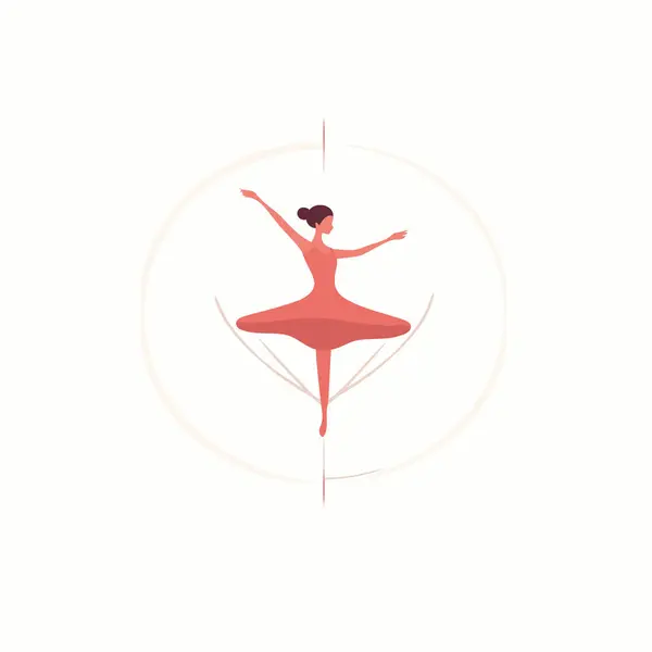Ballet Dancer Ballerina Pose Vector Illustration — Stock Vector