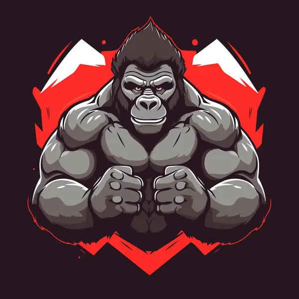 stock vector Gorilla head mascot logo design with modern illustration concept style for badge. emblem and t-shirt printing.