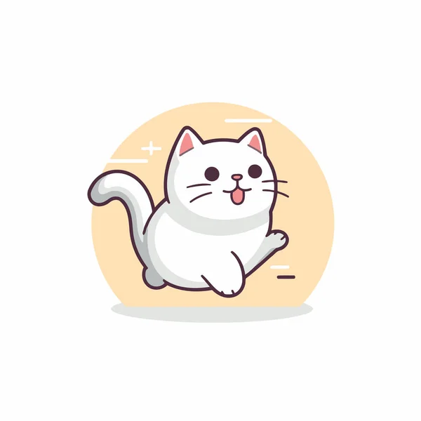 Cute Cat Vector Illustration Cute Cartoon Character Flat Design — Stock Vector