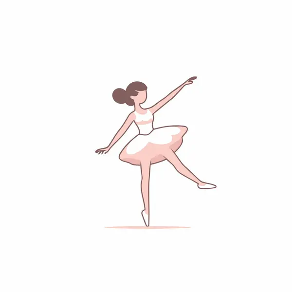 Bailarina Dançarina Ballet Ilustração Vetorial Estilo Plano — Vetor de Stock