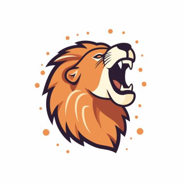 Aslan başı logo vektörü Illustration beyaz bir arkaplanda izole.