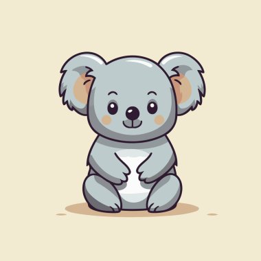 Şirin koala vektör çizimi. Güzel çizgi film koalası..