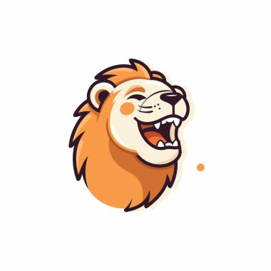 Aslan başlı maskot logosu tasarım şablonu. Aslan başı logo vektör illüstrasyonu
