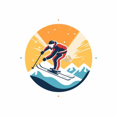 Kayak logosu vektör çizimi. Kayak logosu tasarımı.