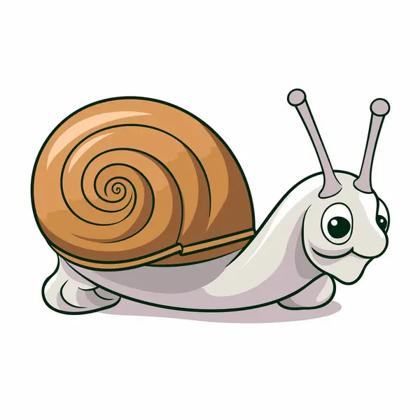 Snail Isolated White Background Cartoon Snail Vector Illustration — Stock Vector