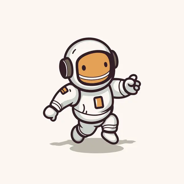 Personaje Mascota Dibujos Animados Astronauta Vector Icono Ilustración — Vector de stock