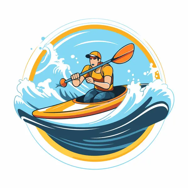 Kayak Deporte Icono Vectores Kayak Remo Ilustración — Archivo Imágenes Vectoriales