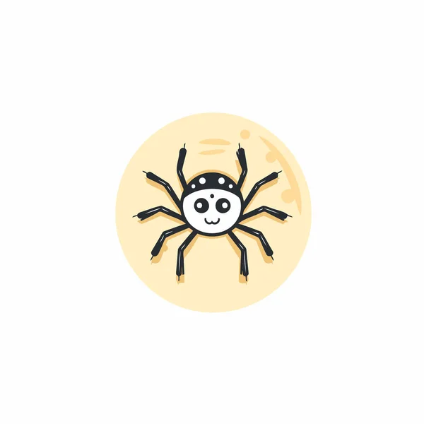 Spider Ikonen Platt Färg Stil Djur Vektor Illustration Vit Isolerad — Stock vektor