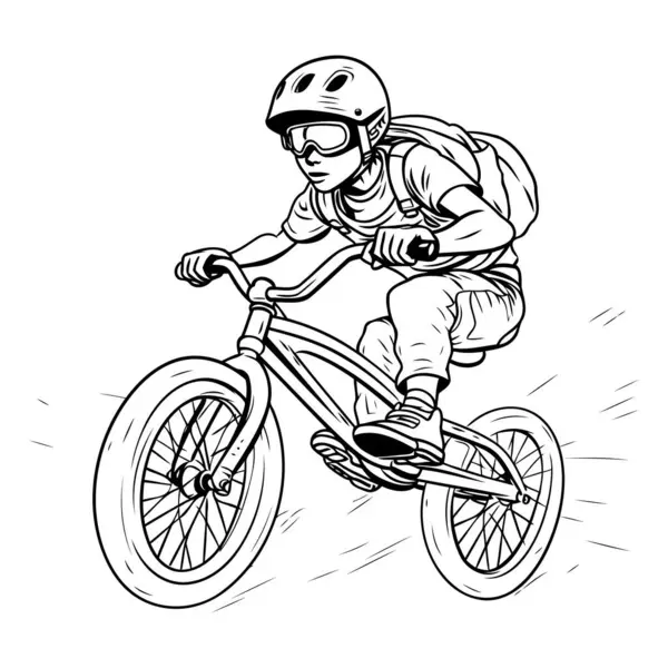 Illustrasjon Motorsykkel Sykkel Hvit Bakgrunn – stockvektor