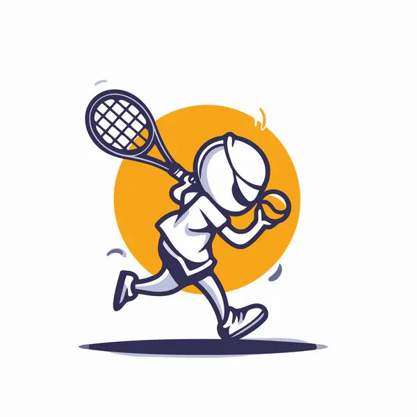 Tennis Speler Vector Logo Ontwerp Tennis Speler Vector Logo Ontwerp — Stockvector