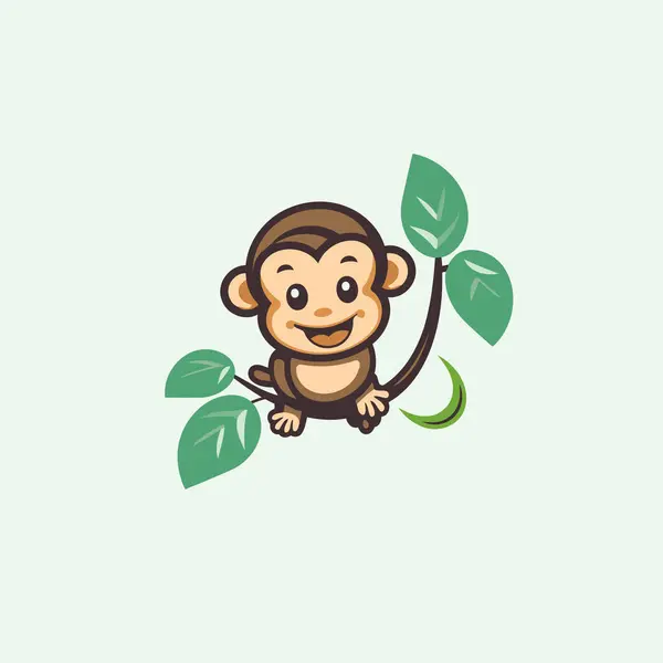 Maymun Logosu Tasarım Şablonu Hayvan Vektör Simgesi Maymun Logosu Tasarımı — Stok Vektör