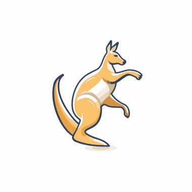 Kanguru ikonu. Bir kangurunun vektör çizimi.