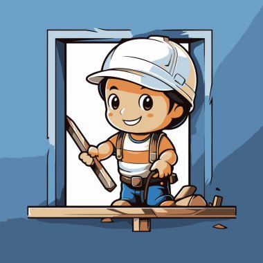 İnşaat sektöründe elinde tornavida tutan bir çocuğun resmi.