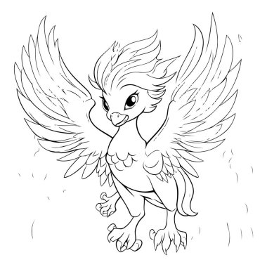 Kakadu kuşu. Yetişkinler için boyama kitabı sayfası.