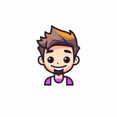 Avatar Çocuk çizgi film tasarımı. Erkek insanlar insan sosyal medyası ve portre temalı Vektör illüstrasyonu