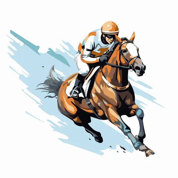 Jockey Horse Jockey Race Vector Illustration — Stock Vector
