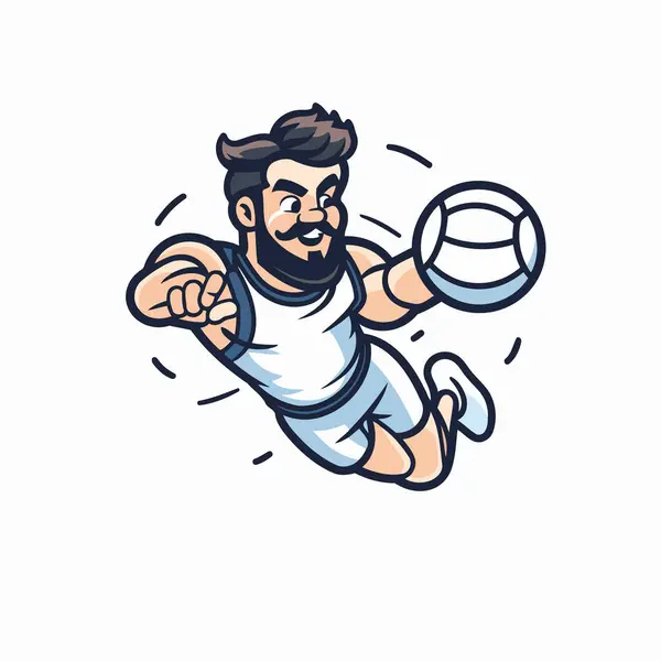 Soccer Player Ball Cartoon Vector Illustration White Background — Stock Vector