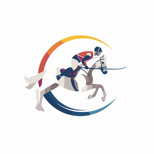 Horse Race Vector Logo Design Template Equestrian Sport Icon — Stock Vector