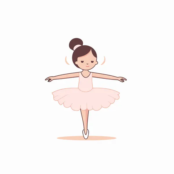 Niedliche Kleine Ballerina Einem Tutu Vektorillustration — Stockvektor