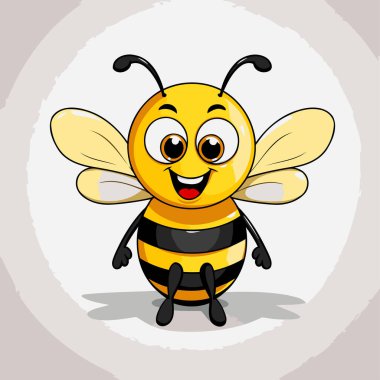 Şirin Arı Çizgi Filmi Maskot Karakteri. Vektör İllüstrasyonu.