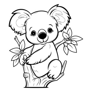 Çocuklar için Boyama Kitabı: Gagasında çiçek olan Koala