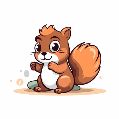 Şirin çizgi film sincabı. Beyaz arkaplanda izole edilmiş vektör illüstrasyonu.