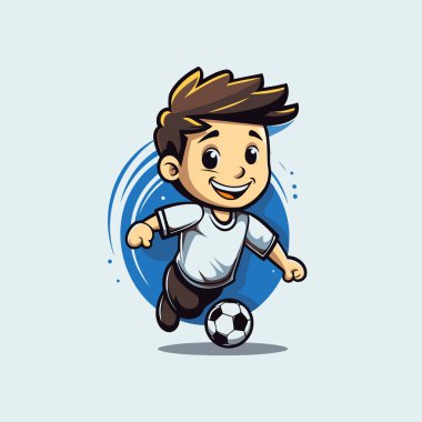 Futbolcu karikatür vektör çizimi. Toplu çizgi film oyuncusu.
