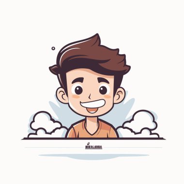 Erkek çizgi film tasarımı. Vektör illüstrasyonu 10 birim. Düz tasarım.