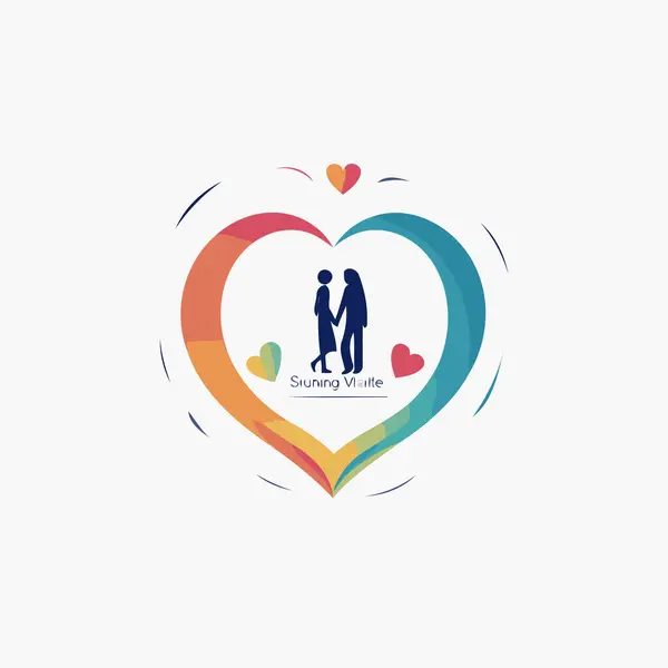 Wedding Logo Design Template Couple Love Icon Vector Illustration — Stock Vector