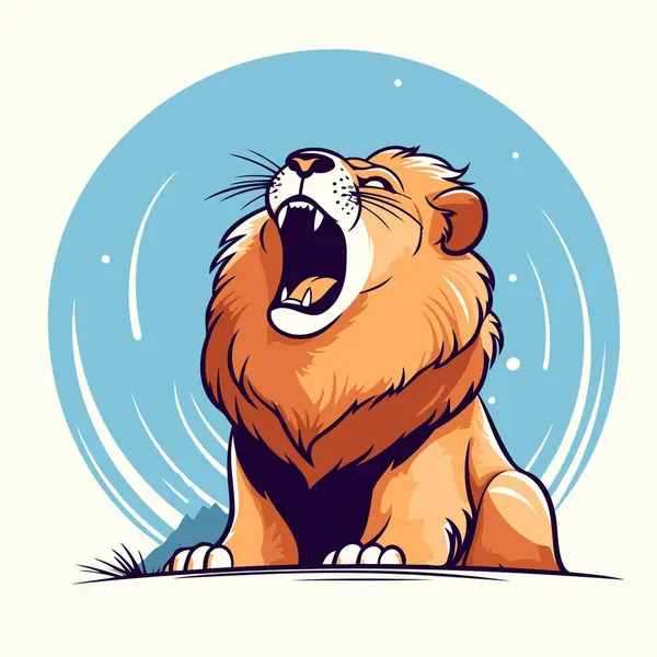 Lion Vector Illustration Wild Animal Cartoon Style — Stock Vector