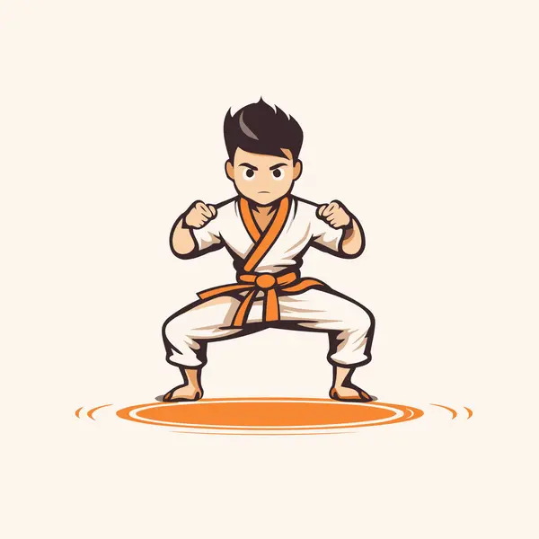 Combattant Taekwondo Illustration Vectorielle Combattant Karaté — Image vectorielle