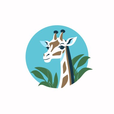 Zürafa vektör logo şablonu. Zürafa baş simgesi tasarımı.