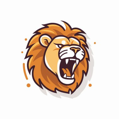 Aslan başlı maskot logosu şablonu. Spor takımı için aslan baş vektör simgesi
