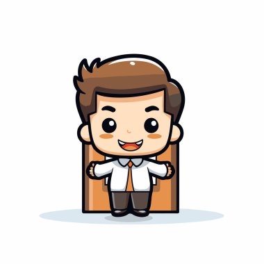 İş adamı çizgi film karakteri tasarımı. Vektör illüstrasyonu eps10 grafiği.