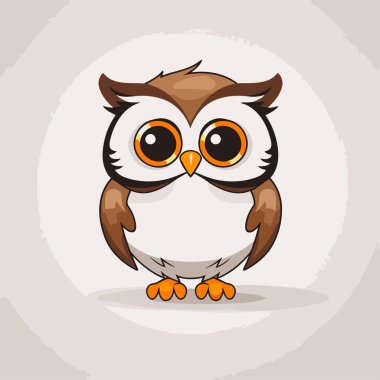 Baykuş çizgi film karakteri. Şirin baykuş vektör çizimi. Baykuş simgesi.