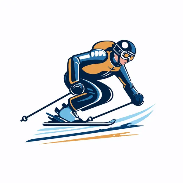 Skiing Vector Illustration Theme Winter Sports — Stock Vector