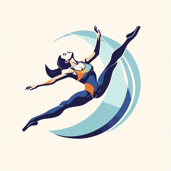 Stock vector Illustration of a girl flying on the moon. Vector illustration.