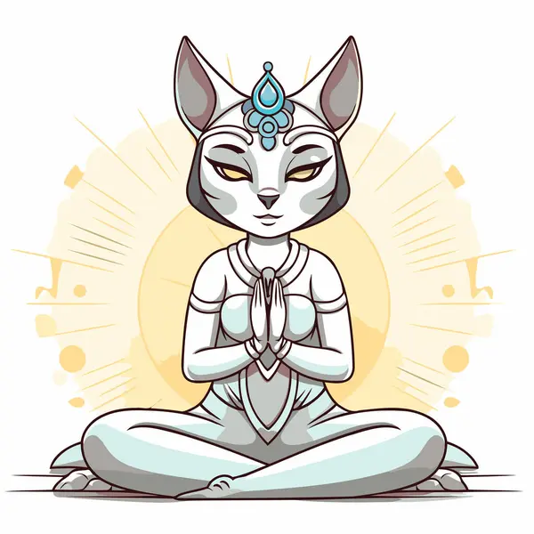 Buda Meditando Pose Lótus Ilustração Vetorial — Vetor de Stock
