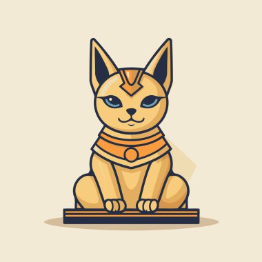 Çin kostümü giymiş bir kedinin vektör çizimi. Çizgi film biçimi.