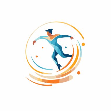 Hız pateni vektör logosu tasarım şablonu. Kaykaycı logosu tasarımı.