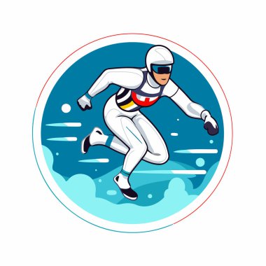 Kar üzerinde daireler çizerek atlayan bir snowboardcunun temsili..