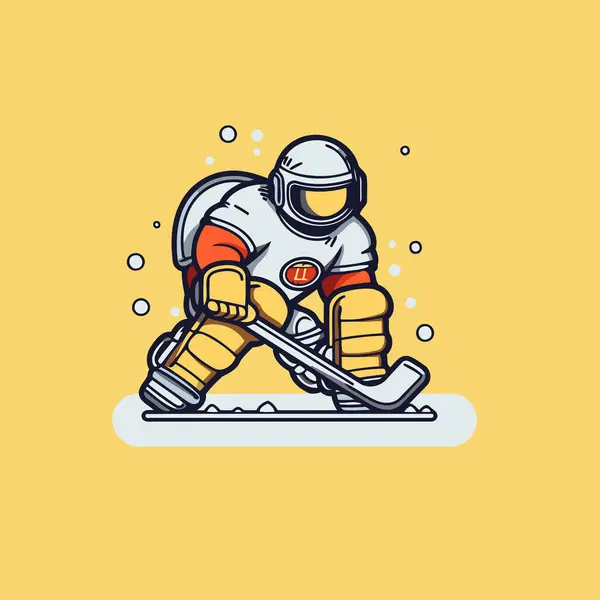 Eishockeyspieler Vektorillustration Eines Eishockeyspielers Auf Dem Eis — Stockvektor