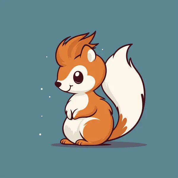 Nettes Cartoon Eichhörnchen Vektorillustration Eines Niedlichen Eichhörnchens Cartoon Stil — Stockvektor