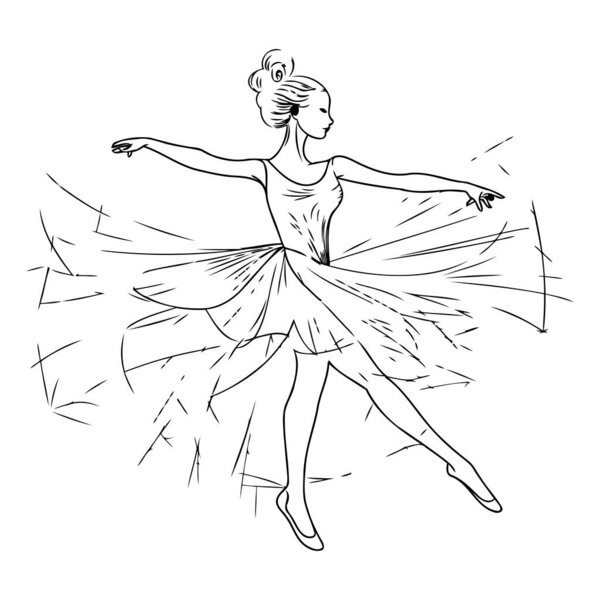 Dancing ballerina. Sketch of a ballerina.